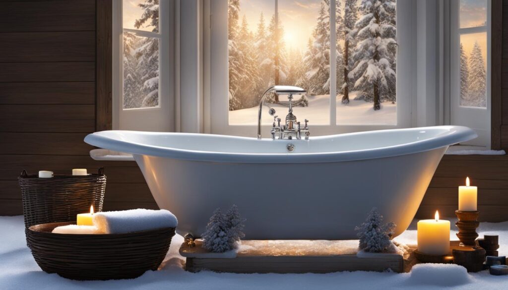 soothing winter bath with essential oils